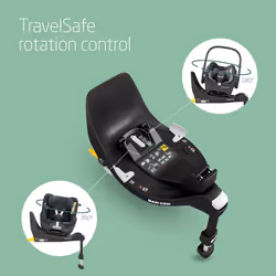 Maxi-Cosi FamilyFix 360 i-Size Base, Rotating Car Seat System, 360 Swivel ISOFIX Base, 0-4 Years (40-105 cm), One-Hand FlexiSpin Rotation, TravelSafe