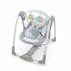 Ingenuity - Swing 'n Go Portable Swing - Hugs and Hoots, 5 Swing Speed, 8 Soothing Melodies, Removable Toy Bar, Ages Newborn ...