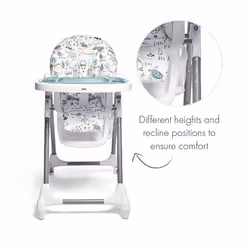 Mamas & Papas Snax Adjustable Highchair, Reclines, Foldable with Removable Tray, Happy Planet
