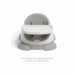 Mamas & Papas Baby Bug Booster Seat for Dining, Detachable Tray, Harness, Adjustable Seat and Non-Slip Feet, Pebble Grey