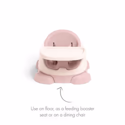Mamas & Papas Baby Bug Booster Seat for Dining, Detachable Tray, Harness, Adjustable Seat and Non-Slip Feet, Blossom (Pink)