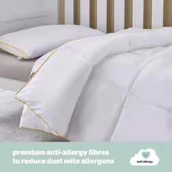 Silentnight Safe Nights Luxury Cot Bed Duvet and Pillow Bed Set ? Anti Allergy 4 Tog Junior Quilt and Breathable Toddler Pillow for Children, Kids,