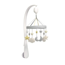 Mamas & Papas Welcome To The World Musical Cot/Cotbed Mobile, Soothing Lullaby Music, Cloud and Star Design, White