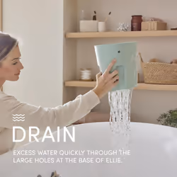 Shnuggle Ellie Bath Toy Storage Scoop | Baby & Toddler Bath Toy Drying Caddy with Drip Tray - Grey