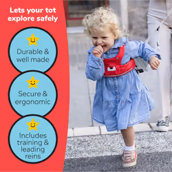 Trunki ToddlePak - Fuss Free Baby Walking Reins And Toddler Safety Harness ? Felix Fox (Red)