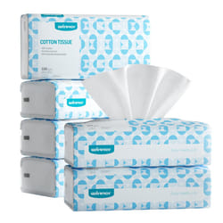 Winner 600 Ct Disposable Face Towel, Biodegradable and Unscented 100% Cotton Tissue, Chemical-Free and Plastic-Free Face Cloths, For Makeup Removing,