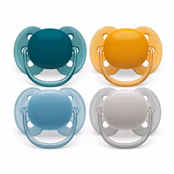 Philips Avent Ultra Soft Soother - 4 x Soft and Flexible Baby Soothers for Babies Aged 6-18 Months, BPA Free with Steriliser  ...