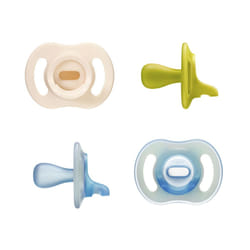 Tommee Tippee Ultra-Light StayPut Day and Night Dummies, One-Piece Silicone Design, Soft Skin Feel 6-18m, 4 Pack