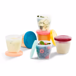 Babymoov Babybols Airtight Baby Food Storage Containers, Weaning Pots, Multicolor 250 ml, Pack Of 6