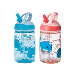 Nuby Mighty Swig Water Bottle - No Spill Active Toddler Sippy Cup | 360 ml / 12 oz | Carry Handle | Dishwasher and Microwave  ...