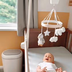 Nuby Penguin Musical Cot Mobile for Babies ? Spinning Baby Mobile with Adjustable Arm to Fit Most Cots | Calming Lullabies | Plush Toys