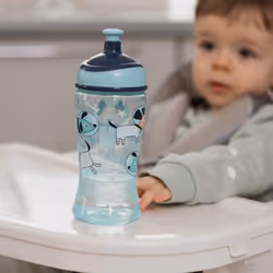 Nuby Super Slurp Water Bottle - No Spill Active Toddler Sippy Cup | 360ml / 12oz |Easy Grip | Dishwasher Safe | Suitable Beaker for 18 Months Plus
