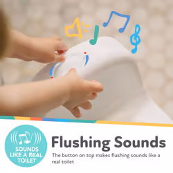 Nuby My Real Potty - Potty Training Toilet with Life-Like Flush Button & Sound | Easy to Clean | Splash Guard | Anti-Slip Base