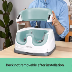 Ingenuity, Baby Base 2-in-1 Seat, Mist, Booster Chair, Dining and Feeding Seat for Toddlers, Easy to Clean with Removable and Self-Storing Tray, Ages