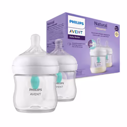 Philips Avent Natural Response Baby Bottle - 2X 125ml Baby Milk Bottle with AirFree Vent, BPA Free for Newborn Babies Aged 0  ...