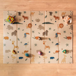Nuby Reversible Soft Floor Mat, Foldable and Lightweight for Easy Storage and Travel, Safari?