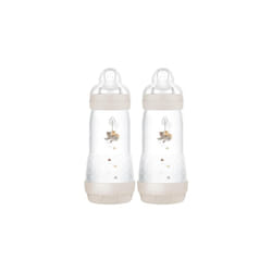 MAM Easy Start Anti-Colic Baby Bottles | 2 Pack (2 x 320ml) | Self-Sterlising | Fast Flow MAM Teats Size 3 | Baby Accessories | Cream (Various