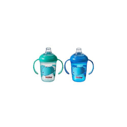 Nuby Grip N Sip Water Bottle - No Spill Sippy Cup | 240ml / 8oz | Twin Handle | Dishwasher and Microwave Safe | Suitable Beaker for 4 Months Plus,
