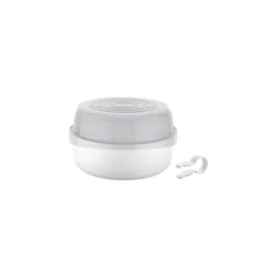 MAM Microwave Steam Steriliser (Grey), Natural Cleaning Steriliser, Steam Bottle Steriliser to Disinfect Baby Bottles, Baby Bottle Steriliser