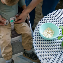 Ingenuity SmartClean Toddler Booster Seat, Slate, Dining and Feeding Seat for Toddlers, Lightweight for Travel, Easy to Clean, 3-Point Safety Harness,