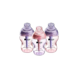Tommee Tippee Advanced Anti-Colic Baby Bottle, 260ml, Slow-Flow Breast-Like Teat for a Natural Latch, Triple-Vented Anti-Colic Wand, Pack of 3,