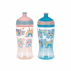 Nuby Super Slurp Water Bottle - No Spill Active Toddler Sippy Cup | 360ml / 12oz |Easy Grip | Dishwasher Safe | Suitable Beak ...