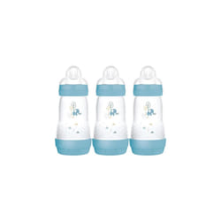 MAM Easy Start Anti-Colic Baby Bottles | 3 Pack (3 x 260) | Self-Sterlising Baby Milk Bottle | Medium Flow MAM Teats Size 2 | Newborn Essentials |