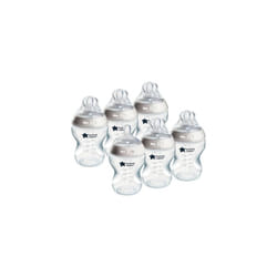 Tommee Tippee Baby Bottles, Natural Start Anti-Colic Baby Bottle with Slow Flow Breast-Like Teat, 260 ml, 0m+, Clear Colour, Self-Sterilising, Baby