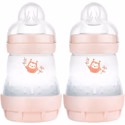 MAM Easy Start Anti-Colic Baby Bottles | 2 Pack (2 x 160ml) | Self-Sterlising Baby Milk Bottle | Slow Flow MAM Teats Size 1 | ...