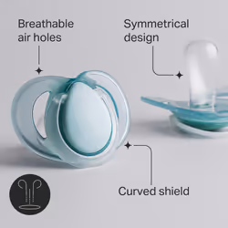 Tommee Tippee Nighttime soother, 6-18 months, 6 pack of glow in the dark soothers with symmetrical silicone baglet