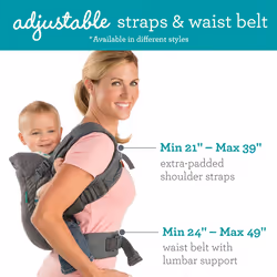 INFANTINO,1 Count (Pack of 1) Flip Advanced 4-in-1 Grey Carrier - Ergonomic, convertible, face-in and face-out front and back carry for newborns and