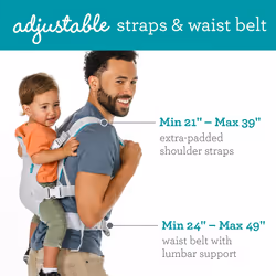 Infantino Flip 4-in-1 Light & Airy Baby Carrier - Ergonomic, Convertible, Breathable Face-in and Face-Out Front and Back Baby Carrier Newborn to