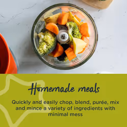 Tommee Tippee Quick-Chop Mini Baby Food Blender and Chopper for all Stages of Weaning, Durable Glass Bowl and Stainless Steel Blades, 500ml Capacity,