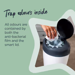Tommee Tippee Simplee Sangenic Nappy Bin Refills, Sustainably Sourced Antibacterial GREENFILM, Pack of 6 (Only compatible with the Simplee Sangenic