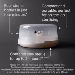 Tommee Tippee Microsteri Microwave Steam Steriliser for Baby Bottles and Accessories, Kills Viruses and 99.9 Percent of Bacteria, 4-Minute