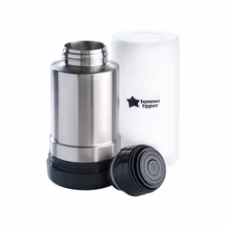 Tommee Tippee Portable Travel Baby Bottle and Food Warmer, Ideal for Travel, Thermal Insulation, Stainless Steel Flask with L ...