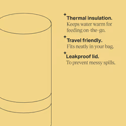 Tommee Tippee Portable Travel Baby Bottle and Food Warmer, Ideal for Travel, Thermal Insulation, Stainless Steel Flask with Leak-Proof Lid