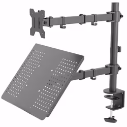 VIVO Black Fully Adjustable 13 to 32 inch Single Computer Monitor and Laptop Desk Mount Combo, Stand with Grommet Option, Fit ...