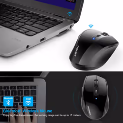 TECKNET Wireless Bluetooth Mouse, 4800 DPI Cordless Mice Ergonomic Portable for Laptop, Computer, PC with 6 Adjustable DPI, 24 Month Battery Life,