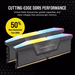 CORSAIR VENGEANCE RGB DDR5 32GB (2x16GB) DDR5 6000MHz CL36 AMD EXPO Intel XMP iCUE Compatible Computer Memory ? Gray (CMH32GX5M2E6000Z36)