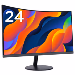 KOORUI 24-Inch Curved Computer Monitor, Full HD 1080P 75Hz Gaming Monitor 1500R LED HDMI VGA, Tilt Adjustment, Eye Care, Blac ...