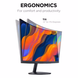 KOORUI 24-Inch Curved Computer Monitor, Full HD 1080P 75Hz Gaming Monitor 1500R LED HDMI VGA, Tilt Adjustment, Eye Care, Black 24N5CA