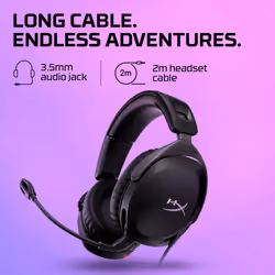 HYPERX 519T1AA Cloud Stinger 2 ? Lightweight over-ear headset with mic, Swivel-to-mute function, 50mm drivers, PC Compatible, Black