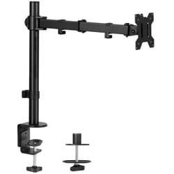 VIVO Single Monitor Arm Desk Mount, Holds Screens up to 32 inch Regular and 38 inch Ultrawide, Fully Adjustable Stand with C-Clamp and Grommet Base,