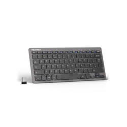 TECKNET 2.4G Wireless Keyboard, Small Keyboards with Media Hotkeys, Ultra Slim Compact Wireless Keyboard, 12-Month Battery Life, Compatible with PC,