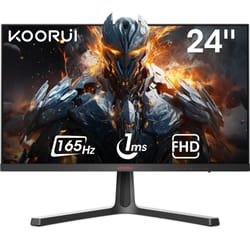 KOORUI 24 Inch Gaming Monitor, 165Hz, FHD 1080P, VA, 1ms, AdaptiveSync Technology, Ultra-Thin Screen, HDMI/DP, VESA Compatible, Tilt Adjustable, Eye