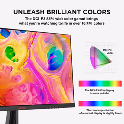 KOORUI 24 Inch Gaming Monitor, 165Hz, FHD 1080P, VA, 1ms, AdaptiveSync Technology, Ultra-Thin Screen, HDMI/DP, VESA Compatible, Tilt Adjustable, Eye