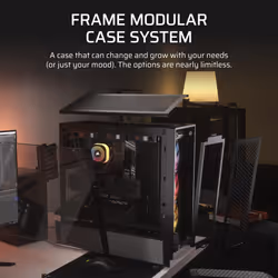 CORSAIR FRAME 4000D RS ARGB Modular Mid-Tower ATX PC Case ? High Airflow, 3x Pre-Installed RS ARGB Fans, InfiniRail? Fan Mounting System, ASUS BTF,