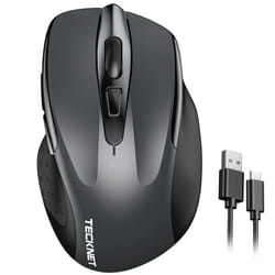 TECKNET Rechargeable wireless mouse, Wireless Computer Mouse, Adjustable 4800DPI Mouse, Silent Ergonomic Wireless Mouse for Laptop PC Computer,