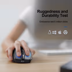 TECKNET Rechargeable wireless mouse, Wireless Computer Mouse, Adjustable 4800DPI Mouse, Silent Ergonomic Wireless Mouse for Laptop PC Computer,